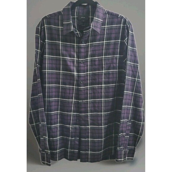 Vince Men's Sz Lg Berkeley Classic Fit Plaid Button Up L/S Cotton Shirt NWT $225 - Picture 1 of 13